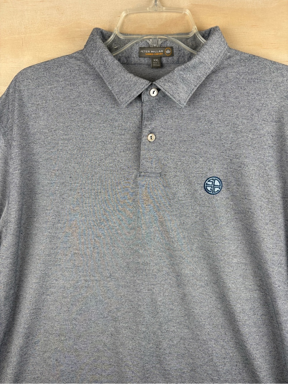 Peter Millar Summer Comfort Polo Mens XXL Gray Sands Point Golf Club Performance
